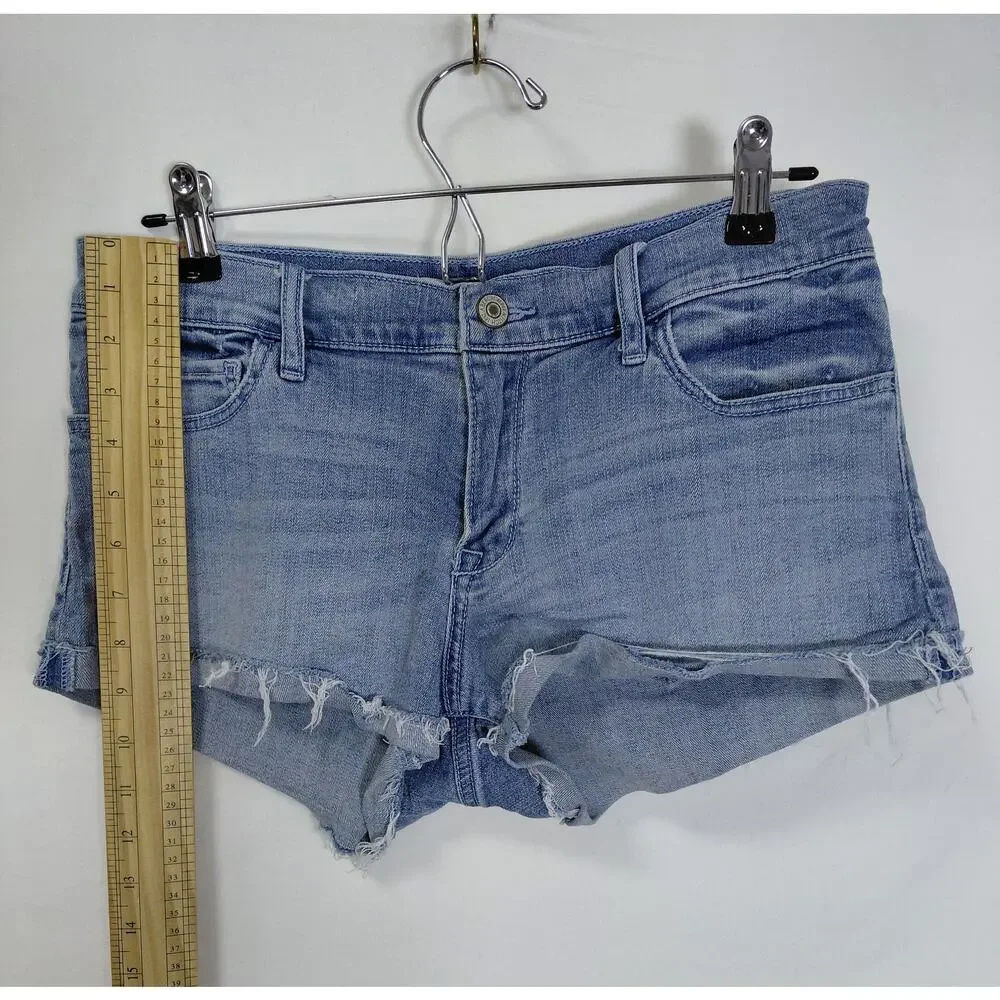 Abercrombie & Fitch Cotton Blend Blue Stretch Shorts Women Size 28
